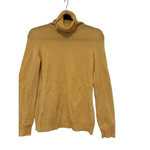 Womens sz L yellow‎ RL Bergdorf Goodman cashmere sweater #635